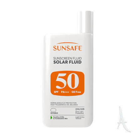 ضد آفتاب فلوئیدی SPF50 مناسب پوست های حساس سان سیف